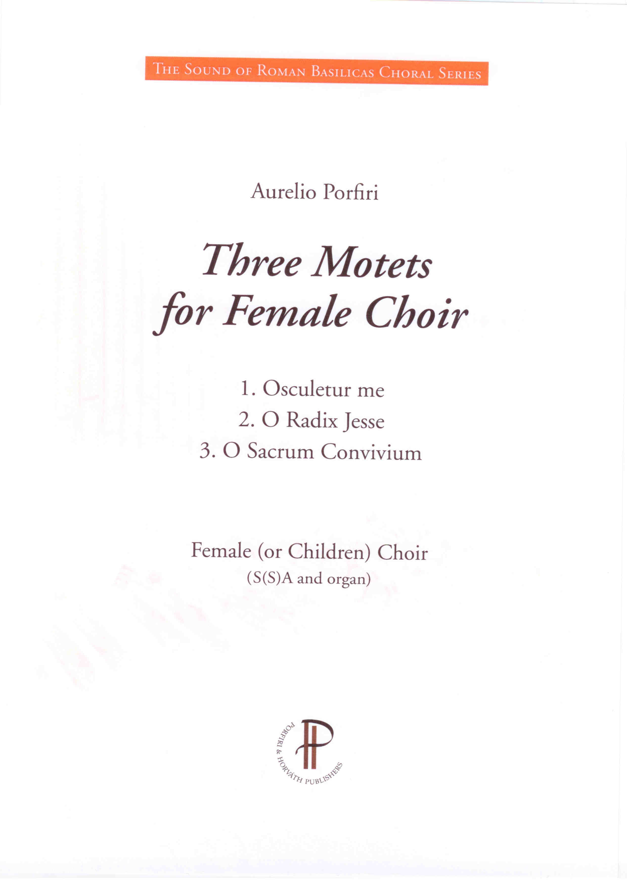 Three Motets for Female Choir - Show sample score